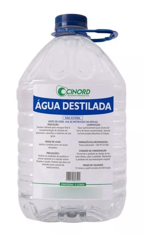 Água Destilada Para Autoclave (Não estéril) 5000 ml - Cinord