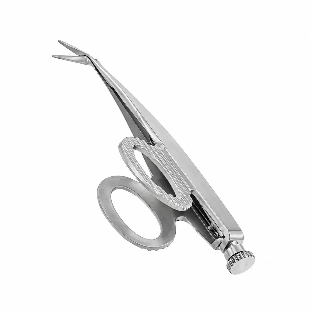 Tesoura Barraquer para Microcirurgia com Ponta Angulada Aço Inox - ABC